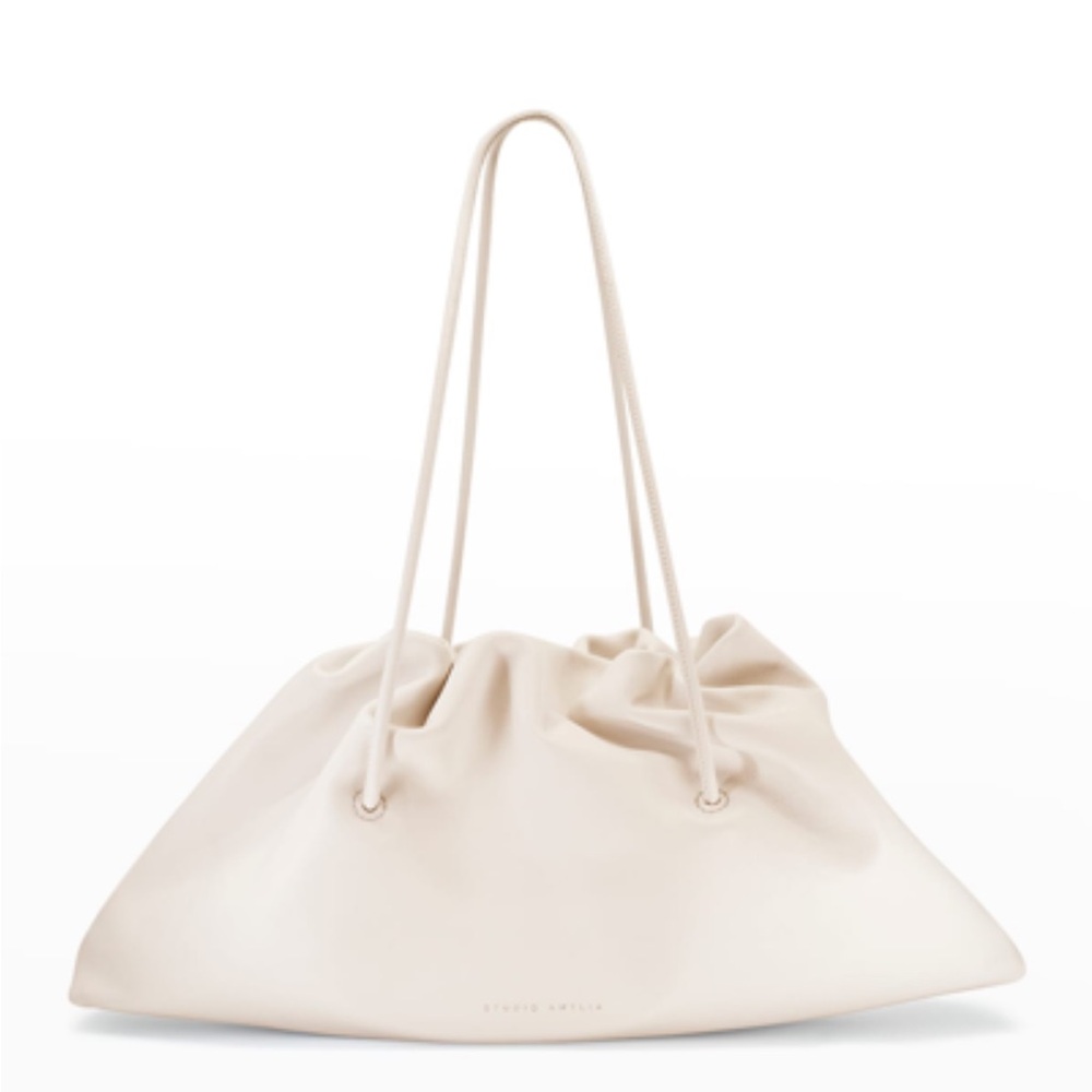 Studio Amelia Choux Midi Drawstring Shoulder Bag in Stone